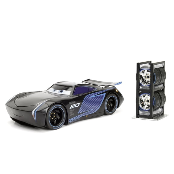 Disney Pixar Cars 3 1:24 Jackson Storm Die-cast Car with Tire Rack Play Vehicles