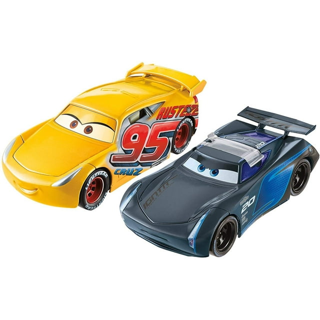 Disney Pixar Cars 3: Flip to The Finish Rust-eze Cruz Ramirez & Jackson Storm Vehicles