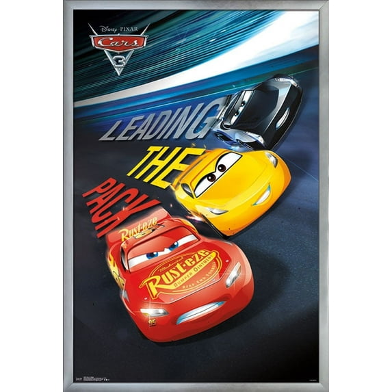 Disney Pixar Cars 3 - Group Wall Poster, 22.375" x 34", Framed
