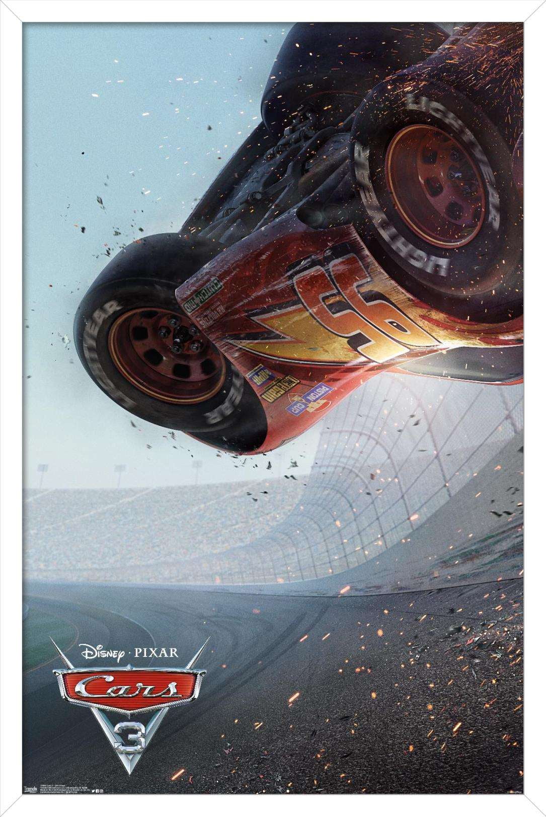Disney Pixar Cars 3 - One Sheet Wall Poster, 14.725" x 22.375", Framed