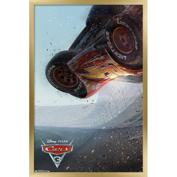 Disney Pixar Cars 3 - One Sheet Wall Poster, 14.725" x 22.375", Framed