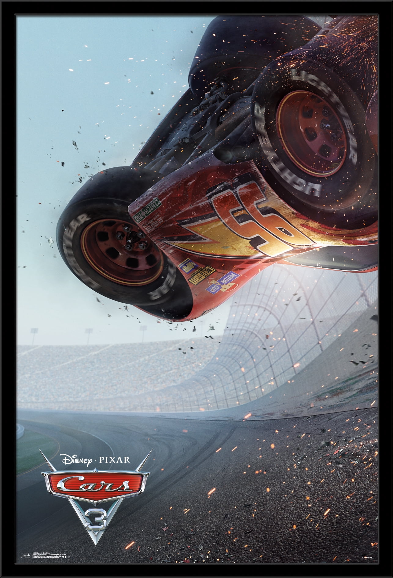 Disney Pixar Cars 3 - One Sheet Wall Poster, 22.375" x 34", Framed