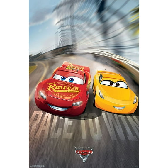 Disney Pixar Cars 3 - Race to Win Wall Poster, 22.375" x 34"