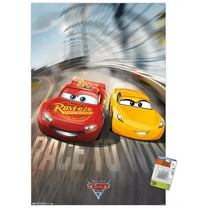 Disney Pixar Cars 3 - Race to Win Wall Poster with Push Pins, 22.375" x 34"