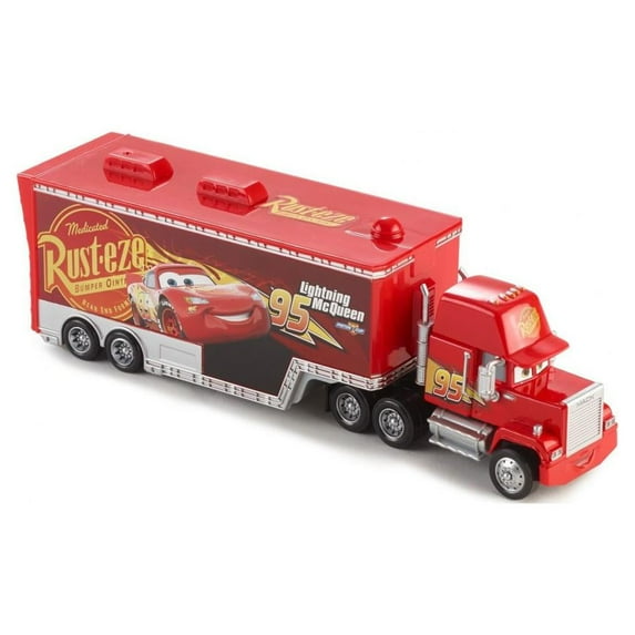 Disney and Pixar Cars #95 Lightning McQueen’s Mack Hauler For Transporting 1:55 Scale Die-cast Vehicle, Character Racer Themed, Gift For Kids Ages 3 years and Up