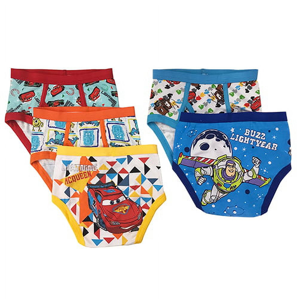 Disney Pixar Cars Boys' Briefs Underwear, 5 Pack 100% Combed Cotton (Little Boys & Big Boys) (Models May Vary)