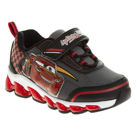 Disney Pixar Cars Boys Lightning Mcqueen Sneakers. (Toddler Little Kids), Gray Red, Size: 12