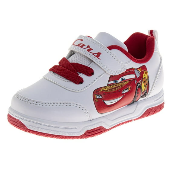 Disney Pixar Cars Boys Vintage Sneakers. (Toddler Little Kids), White Red, Size: 10