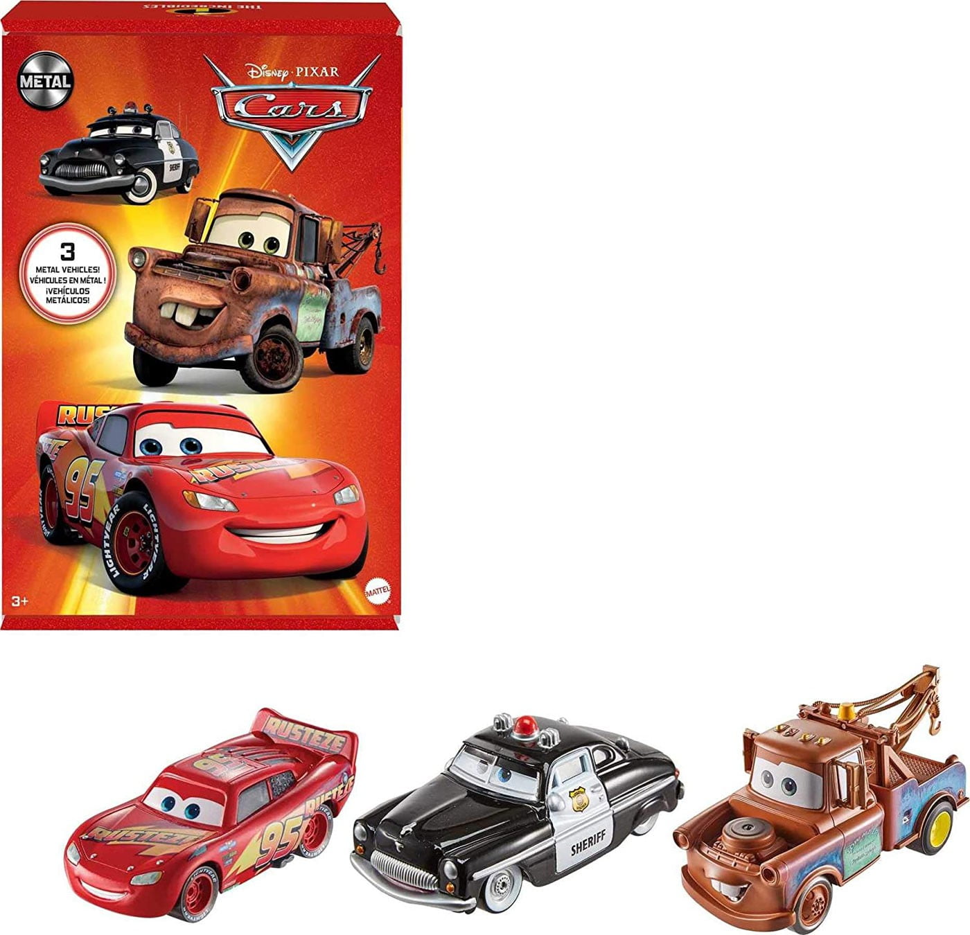 Disney / Pixar Cars Cars 3 Sheriff, Mater & Lightning McQueen Diecast  3-Pack 
