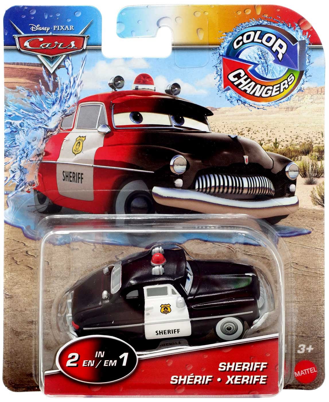 Disney / Pixar Cars Color Changers Sheriff Diecast Car [Black/Red