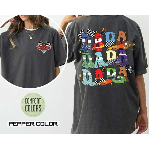 Disney Pixar Cars Dada Comfort Colors T-Shirt, Dad Life, Disney Dad, Father Day, Car Land Shirt, Watermelon Color, Size L