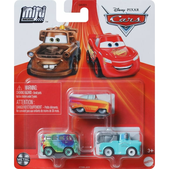 Disney Pixar Cars Die Cast Metal Mini Racers Brand New Mater, Fillmore & Radiator Springs Ramone Car 3-Pack