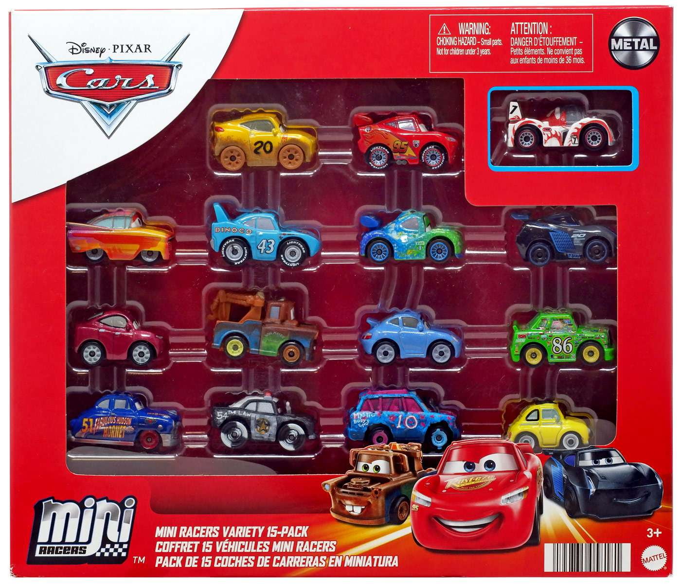Disney / Pixar Cars Die Cast Metal Mini Racers Mini Racers Variety Car  15-Pack (2022)