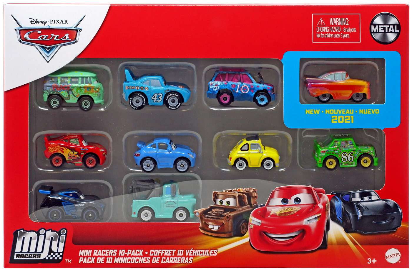  Mattel Disney Pixar Cars Die-Cast Mini Racers 10-Pack