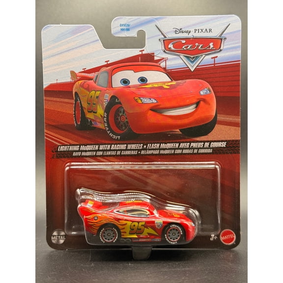 Disney Pixar Cars Diecast Lightning McQueen with Racing Wheels