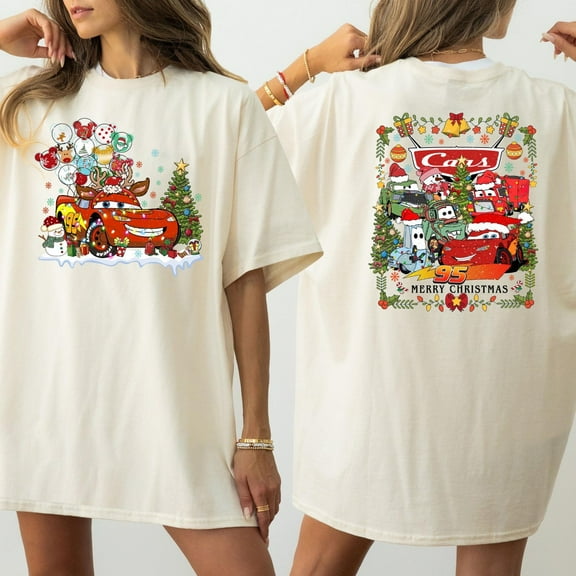 Disney Pixar Cars Holiday Shirt, Mcquenn And Friends Holiday Shirt, Pixar Car Xmas Shirt, Merry Holiday Car Shirt, S-5Xl Shirt