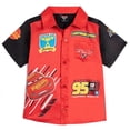thumbnail image 1 of Disney Cars Big Boys' Short Sleeve Button-Down Shirt Red McQueen Black, 1 of 7