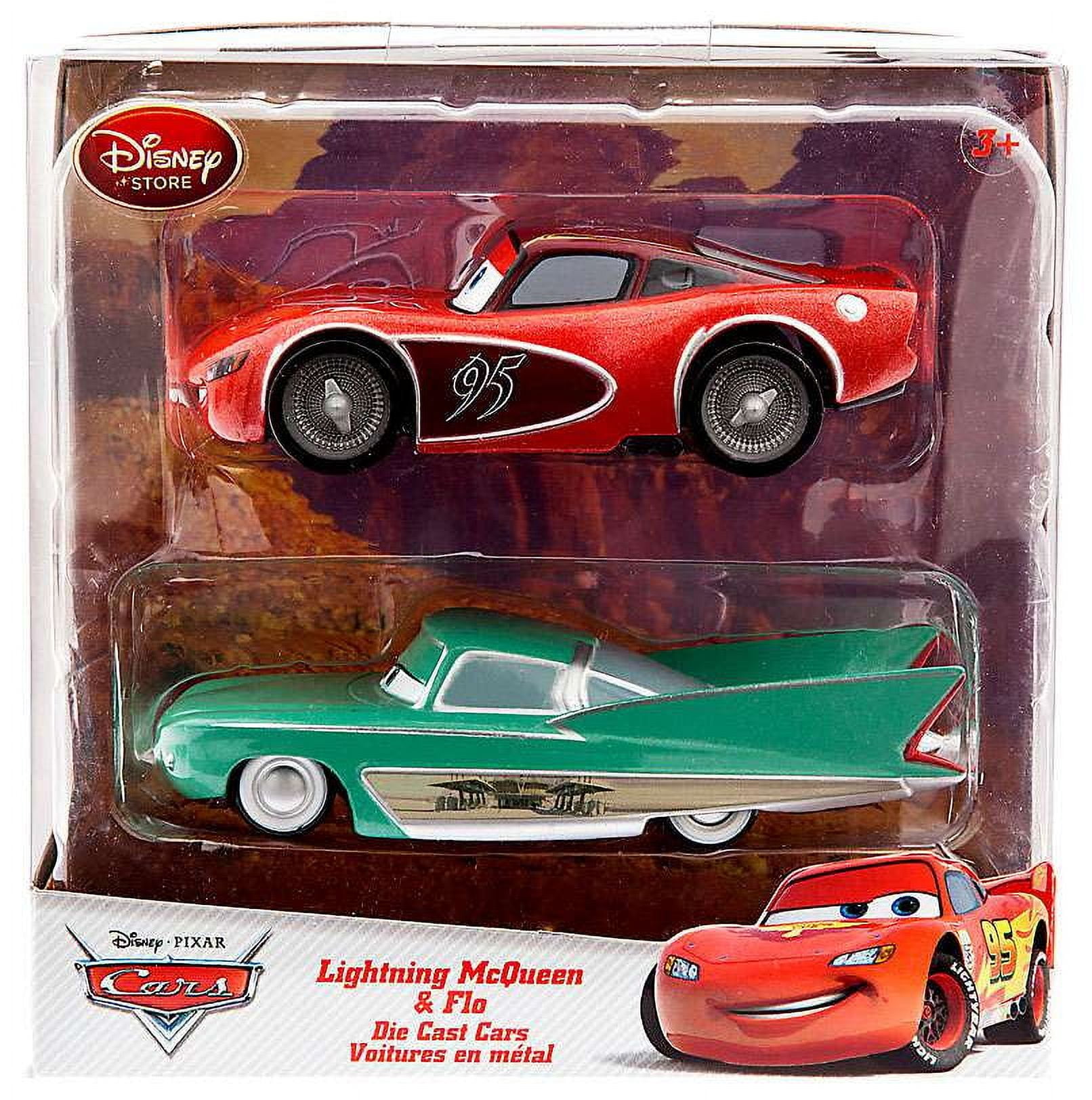Disney Pixar Cars Lightning McQueen Flo Diecast Car 2 Pack Walmart