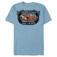 thumbnail image 1 of Disney Pixar Cars Lightning McQueen I am Speed T-Shirt- Short Sleeve Blended T-Shirt for Adults - Customized-Ocean Blue, 1 of 5