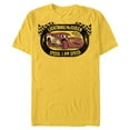 thumbnail image 1 of Disney Pixar Cars Lightning McQueen I am Speed T-Shirt- Short Sleeve Blended T-Shirt for Adults - Customized-Yellow, 1 of 5