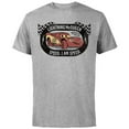 thumbnail image 1 of Disney Pixar Cars Lightning McQueen I am Speed T-Shirt - Short Sleeve Cotton T-Shirt for Adults - Customized-Athletic Heather, 1 of 5