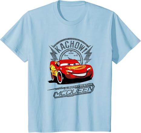 Disney Pixar Cars Lightning McQueen Kachow! Retro Shot Unisex Gildan