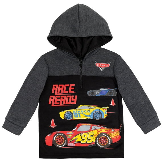 Disney Pixar Cars Lightning McQueen Little Boys Fleece Pullover Hoodie Toddler to Big Kid