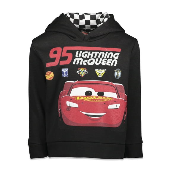 Disney Pixar Cars Lightning McQueen Little Boys Fleece Pullover Hoodie Toddler to Little Kid