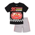 thumbnail image 1 of Disney Pixar Cars Lightning McQueen Little Boys T-Shirt and Shorts Outfit Set Toddler to Big Kid, 1 of 5