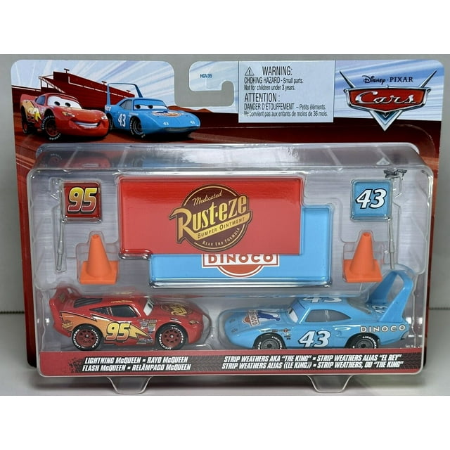 Disney Pixar Cars Lightning McQueen Strip Weathers The King 2 Pack ...