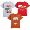 thumbnail image 1 of Disney Pixar Cars Lightning McQueen Toddler Boys 3 Pack T-Shirts Infant to Little Kid, 1 of 5