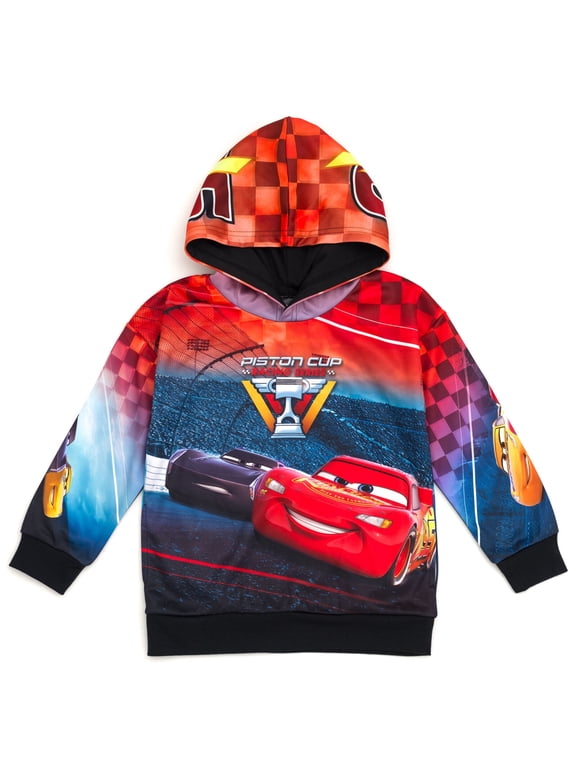 Pixar Cars Lightning McQueen Toddler Boys Fleece Pullover Hoodie Red 4T