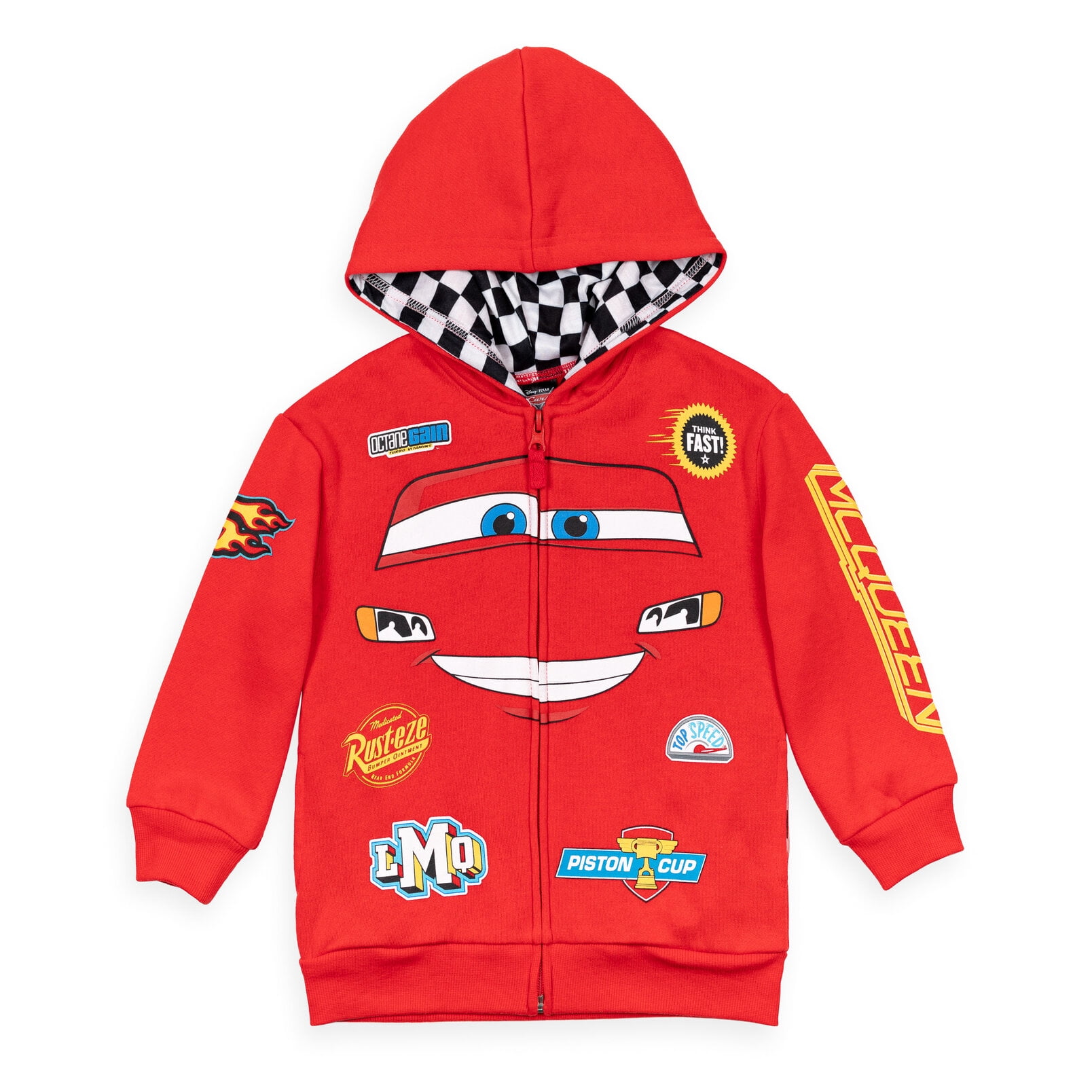 Disney Pixar Cars Lightning McQueen Toddler Boys Fleece Zip Up Hoodie