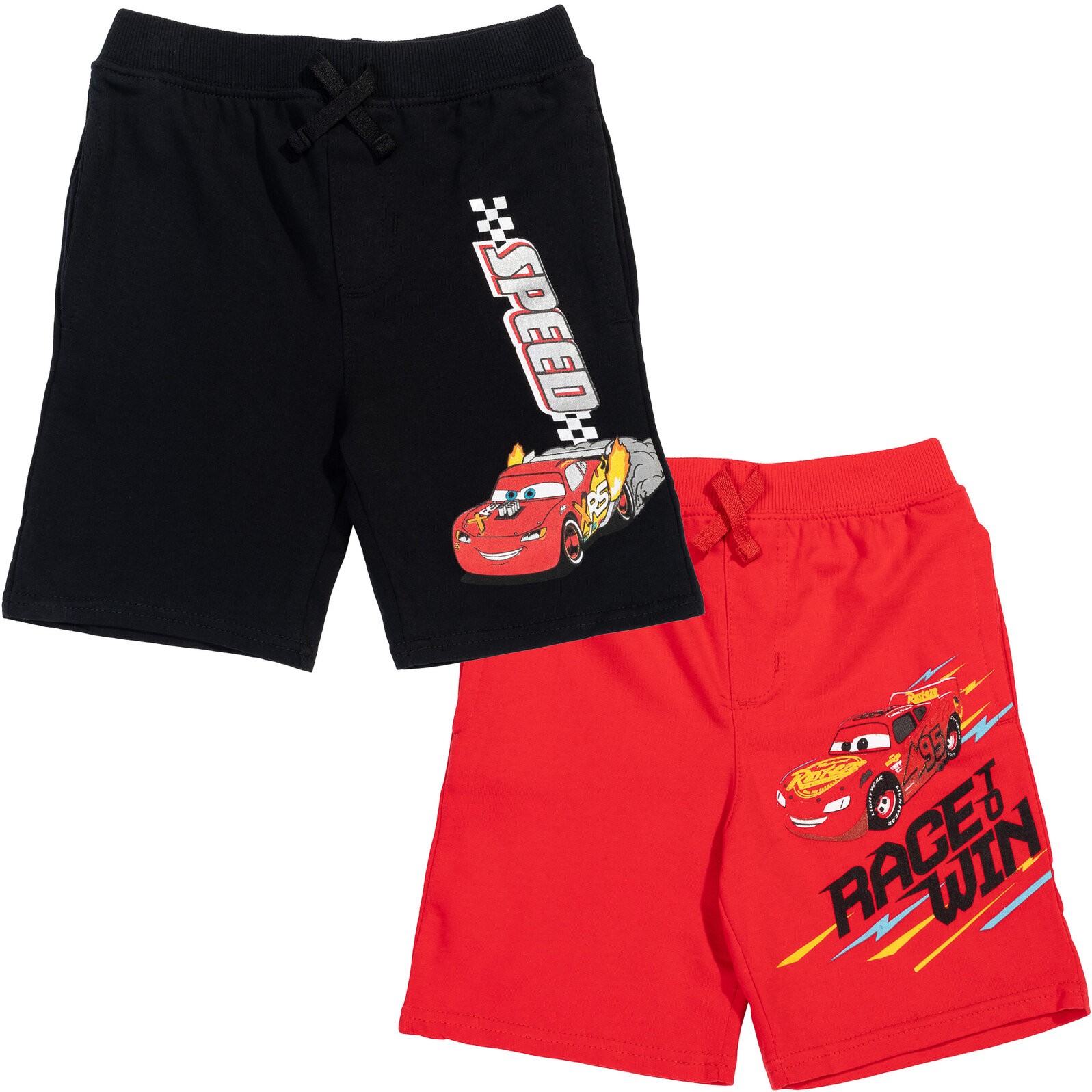 Disney Pixar Cars Lightning McQueen Toddler Boys French Terry 2 Pack Shorts Toddler to Little Kid - image 1 of 5