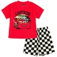 thumbnail image 1 of Disney Pixar Cars Lightning McQueen Toddler Boys T-Shirt and Shorts Outfit Set Toddler to Big Kid, 1 of 5