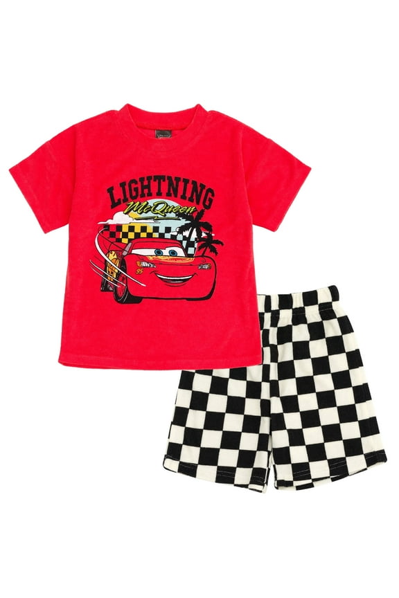 Pixar Cars Lightning McQueen Toddler Boys T-Shirt and Shorts Outfit Set Toddler to Big Kid