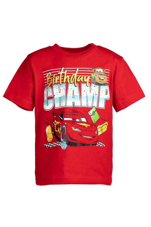 Pixar Cars Lightning McQueen Tow Mater Birthday Toddler Boys T-Shirt Infant to Little Kid