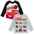 thumbnail image 1 of Disney Pixar Cars Lightning McQueen Tow Mater Toddler Boys 2 Pack Long Sleeve T-Shirts White / Gray 5T, 1 of 5