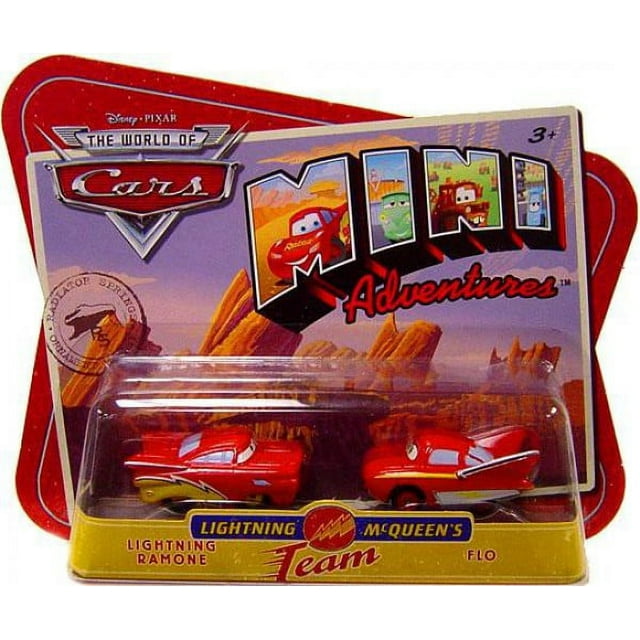 Disney Pixar Cars Lightning McQueen's Team Lightning Ramone & Flo Plastic Car, 2 Pack