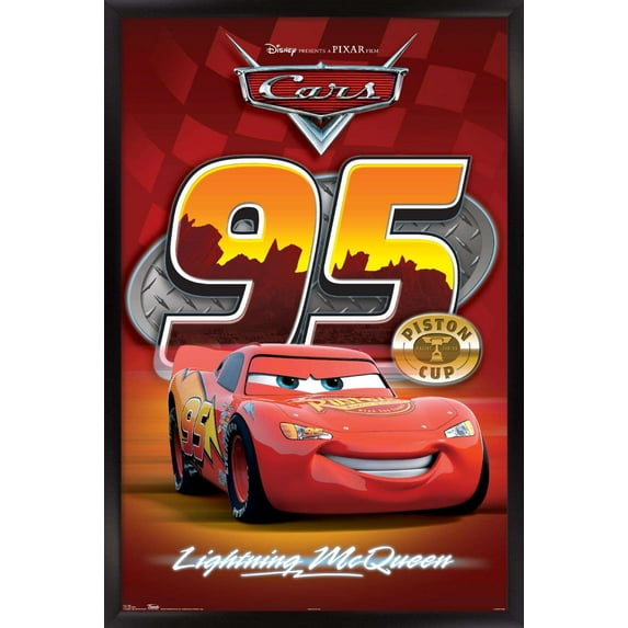Disney Pixar Cars - Lightning Wall Poster, 14.725" x 22.375", Framed