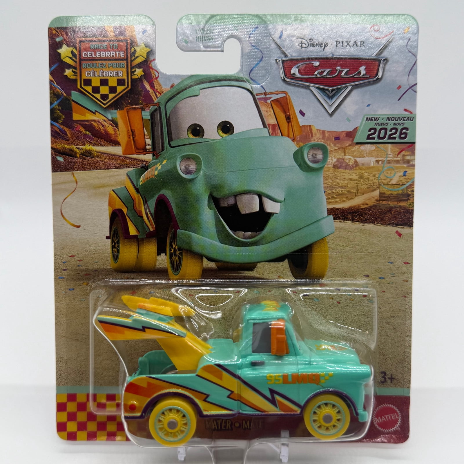 Mattel Disney Pixar Cars Mater Die-Cast Toy Truck, 1:55 Scale Collectible Tow Truck Vehicle, Race to Celebrate 2026 Series, Kids Ages 3+