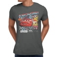 thumbnail image 1 of Disney Pixar Cars McQueen Kachow Champion Retro Men's T Shirt (Charcoal, S-XXXL), 1 of 4