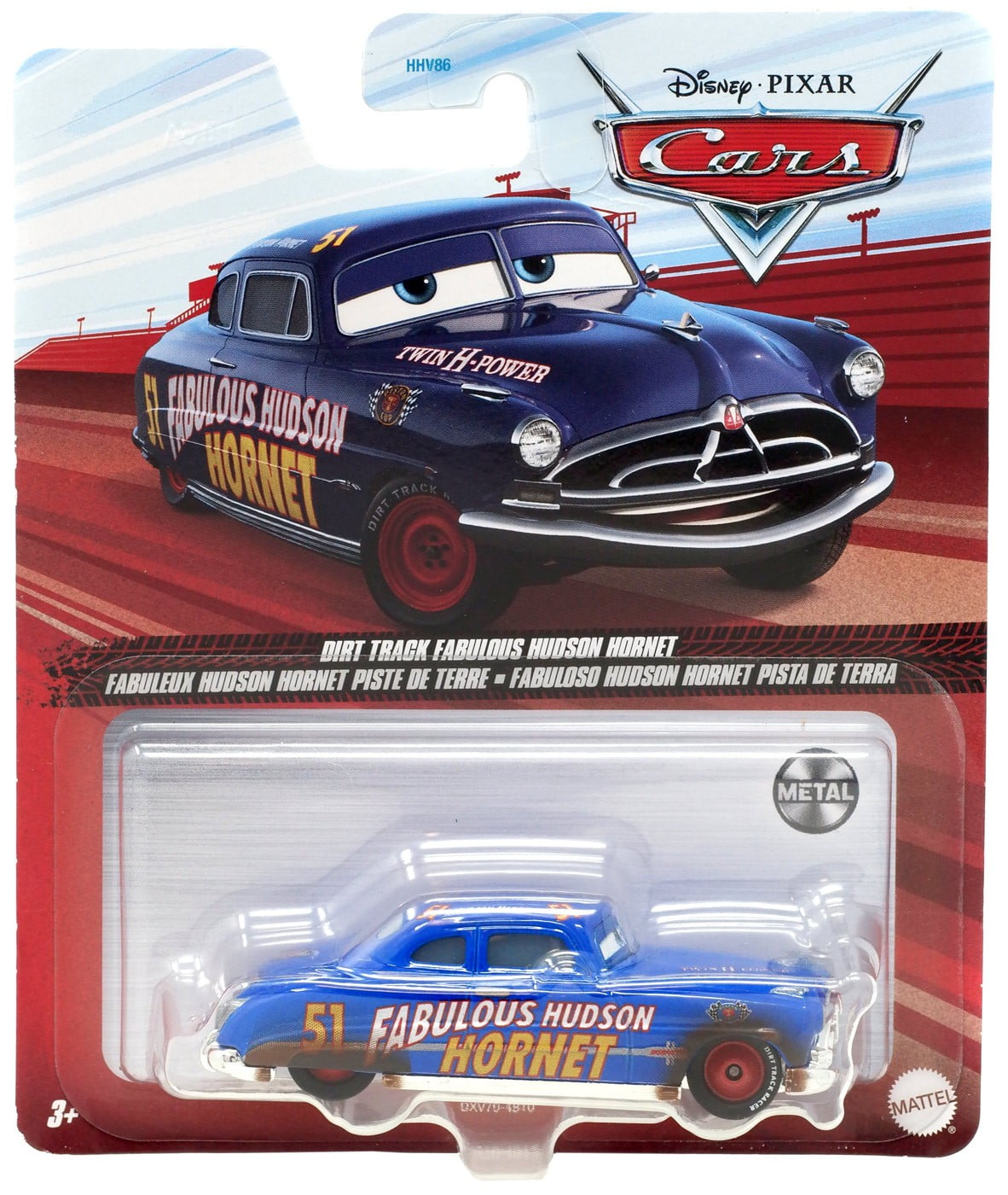 Disney / Pixar Cars Metal Dirt Track Fabulous Hudson Hornet Diecast Car ...