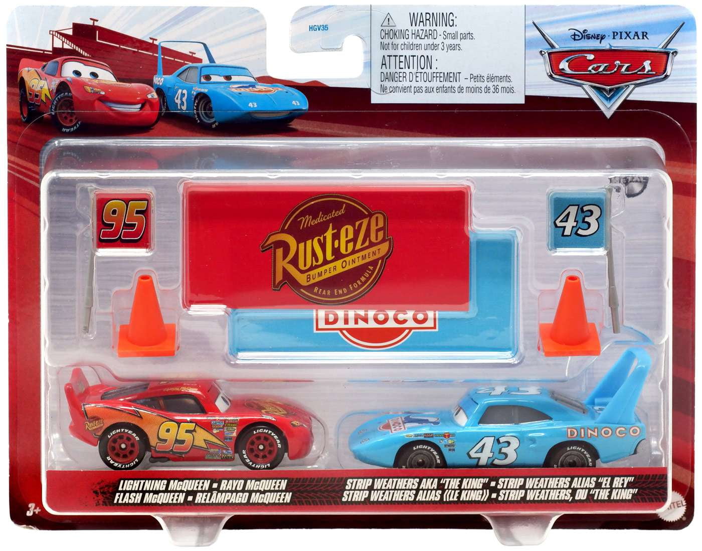 Dinoco and Lightning McQueen., from Mattel., Al's Toy Barn