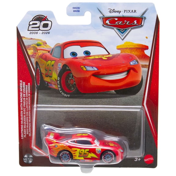 Disney / Pixar Cars Metal Lightning McQueen with Racing Wheels Diecast Car