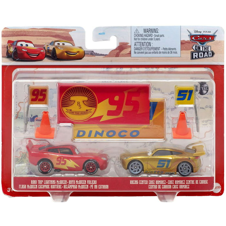 Disney / Pixar Cars Metal Road Trip Lightning McQueen & Racing Center Cruz  Ramirez Diecast Car 2-Pack