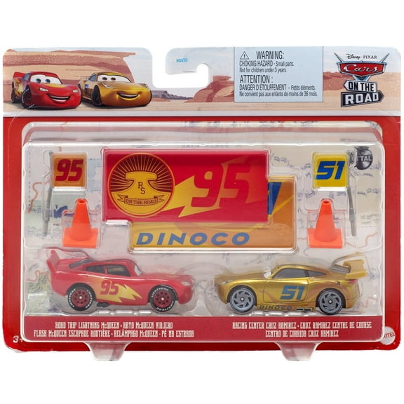 Disney / Pixar Cars Metal Road Trip Lightning McQueen & Racing Center Cruz Ramirez Diecast Car 2-Pack