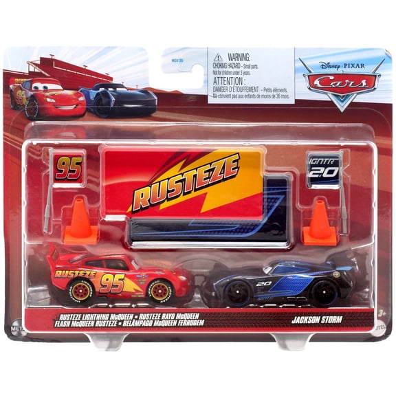 Disney / Pixar Cars Metal Rusteze Lightning McQueen & Jackson Storm Diecast Car 2-Pack