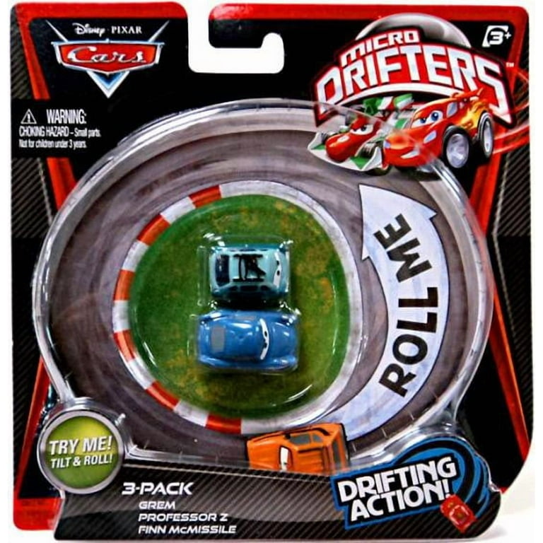 Disney Cars Micro Drifters Grem, Professor Z & Finn McMissile Mini