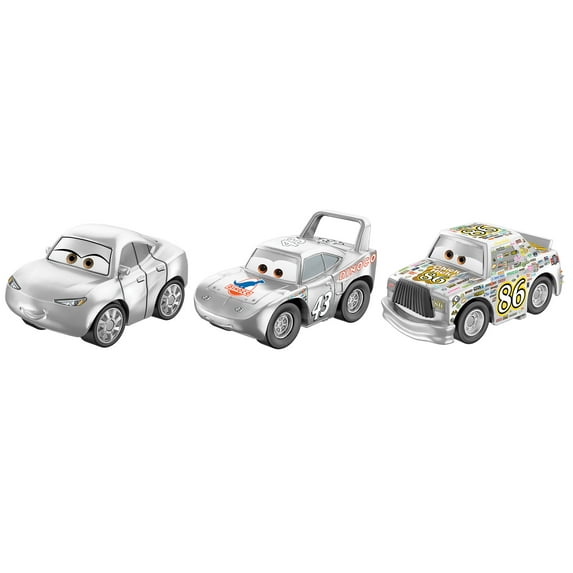 Disney/Pixar Cars Micro Racers Vehicle Cars Silver RSN 3-Pack